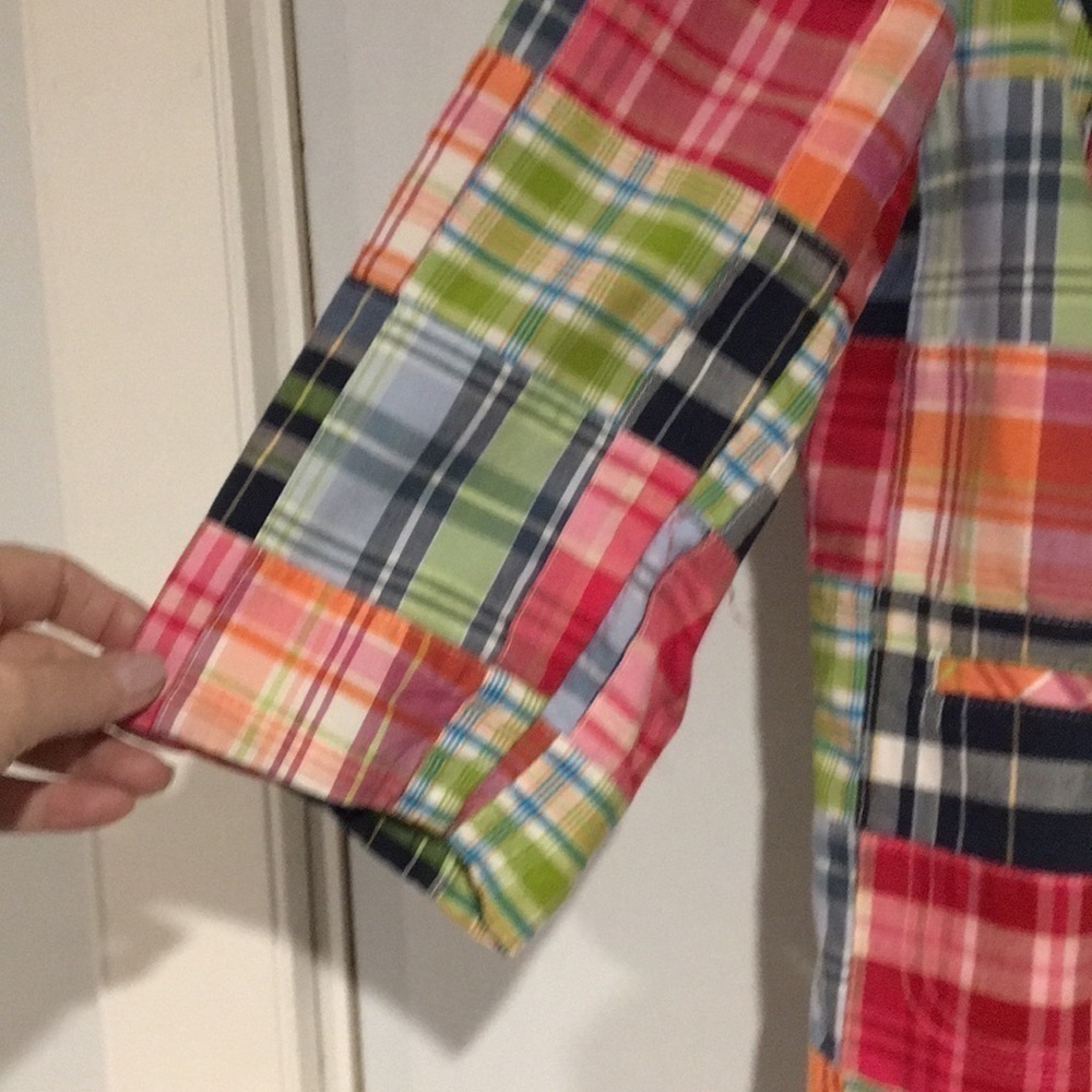 L.L.Bean Patchwork blazer size 12P Multicolor preppy blazer - Picture 6 of 7